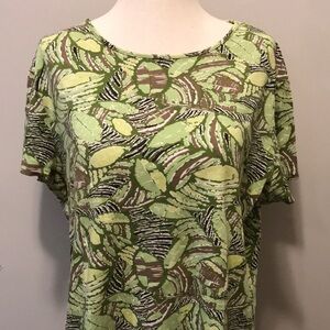 CROFT & BARROW Leaf Fronds Patterned Knit Top